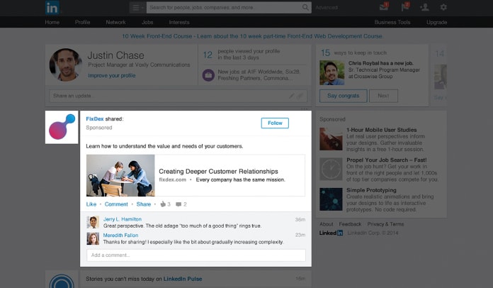 LinkedIn Sponsored Content